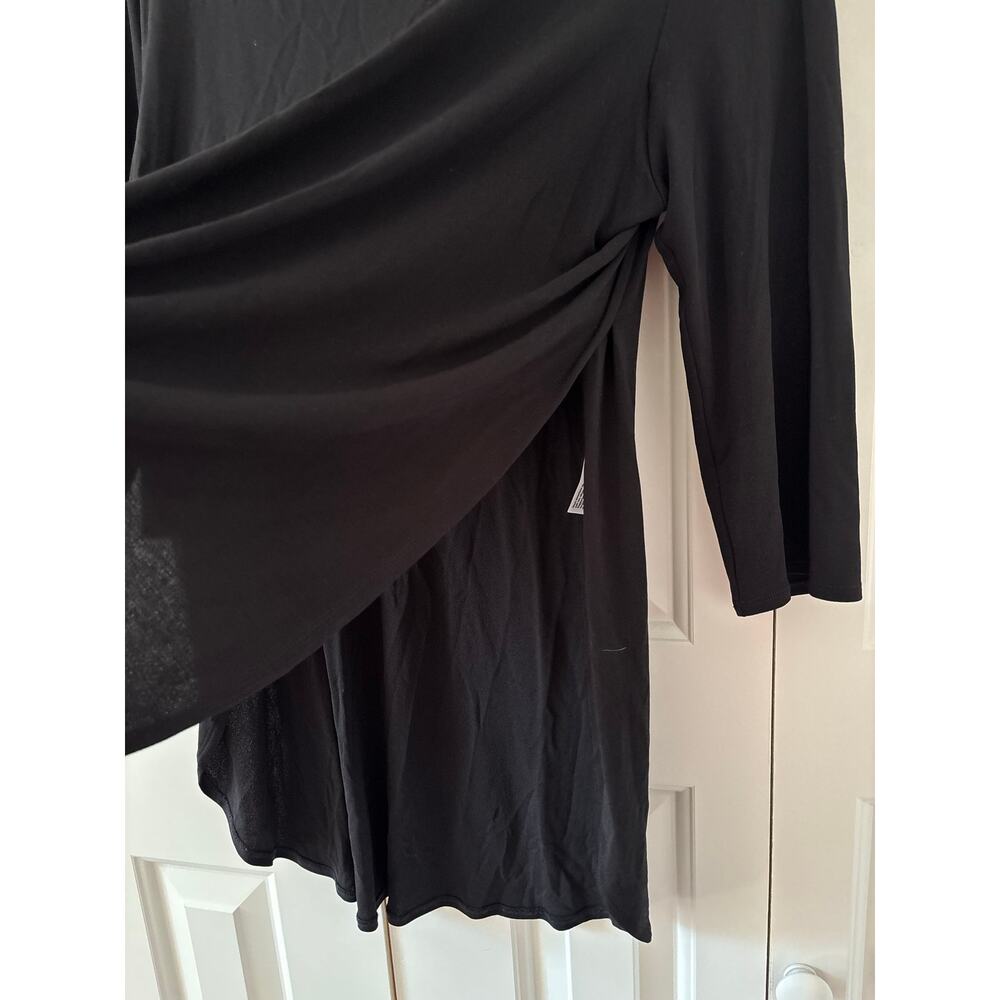 Eileen Fisher Black Silk Jersey Tunic Top Women’s Small Long Sleeve Minimalist - Picture 6 of 9